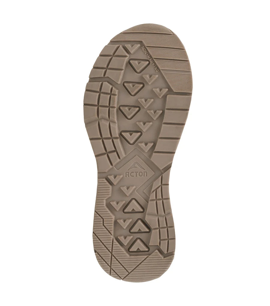 Bottes 3 Saisons Trailpuffs - Acton semelle marron en caoutchouc avec reliefs antidérapants vue de dessous