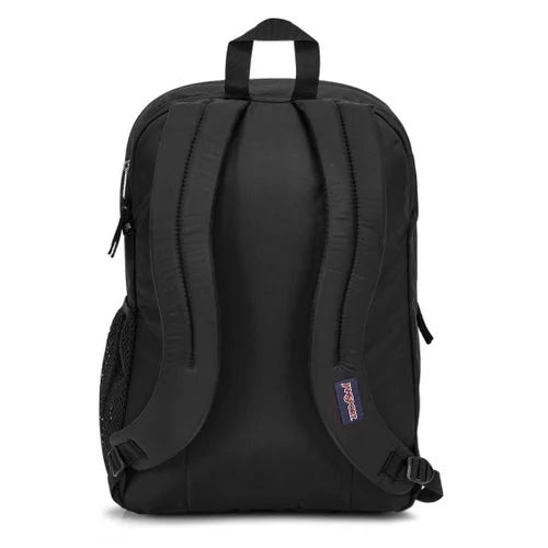 Sac à dos - Big Student noir en polyester avec bretelles rembourrées et poche filet latérale, vue de dos.