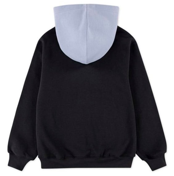 Hoodie - Jordan noir avec capuche grise, tissu coton polyester, style garçon, vue de dos