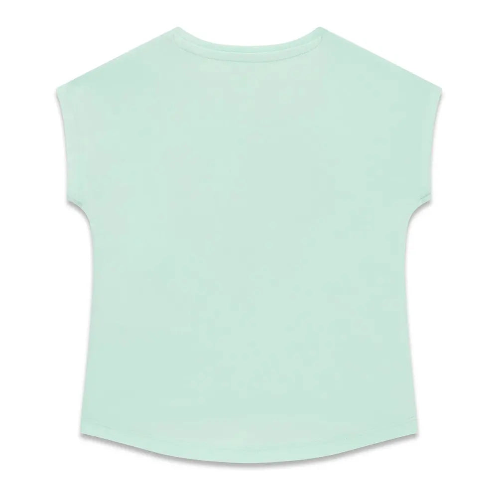 T-Shirt - Guess vert menthe en coton, manches courtes, pour enfant, vue de dos.