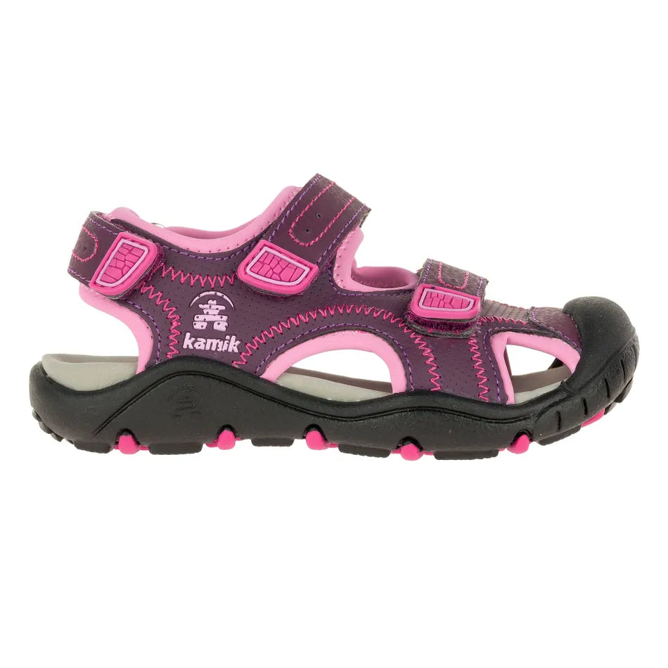 Sandales - Seaturtle 2 Kamik pour enfant fille, violet et rose, tige imperméable, semelle noire, vue de profil droit.