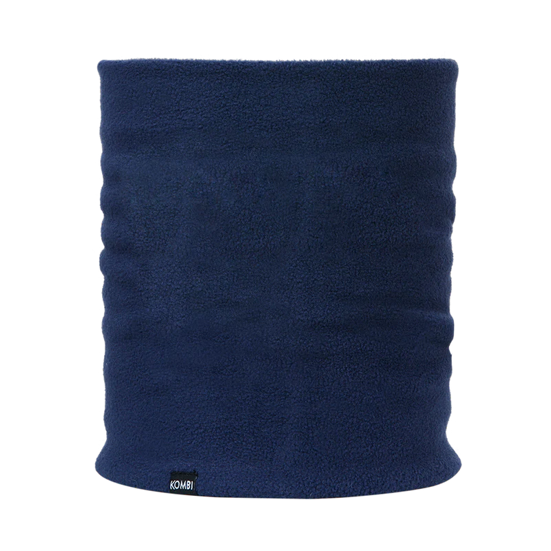 Cache-cou d'hiver en polar - Kombi bleu marine en polyester polaire douce et épaisse, vue de face, pour enfant
