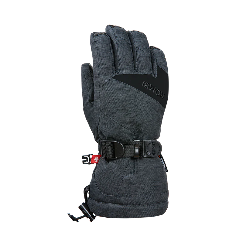 Gants d'hiver The Original - Kombi gris foncé en polyamide avec membrane WATERGUARD, isolés, vue de profil côté dos