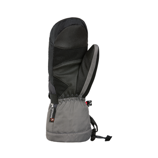 Mitaines d'hiver - Kombi Yolo grises et noires en cuir synthétique et polyamide, vue de profil gauche