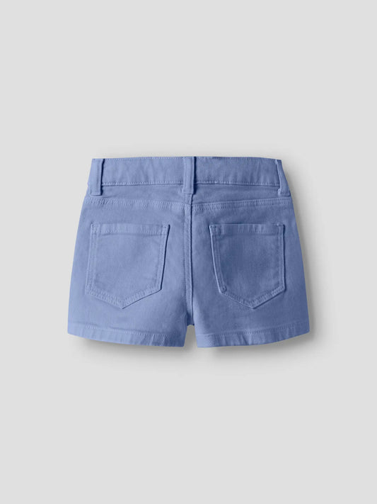 Short - Name It short bleu en coton, style basique avec poches arrière, vue de dos pour enfant