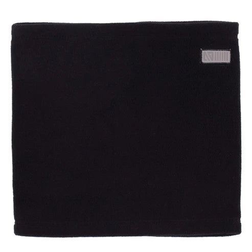 Cache-Cou en polar - Nanö noir uni en polyester doux pour enfant, vue de face sur fond blanc.
