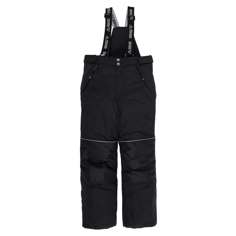 Pantalon de ski garçon en matière technique avec bretelles réglables - noir