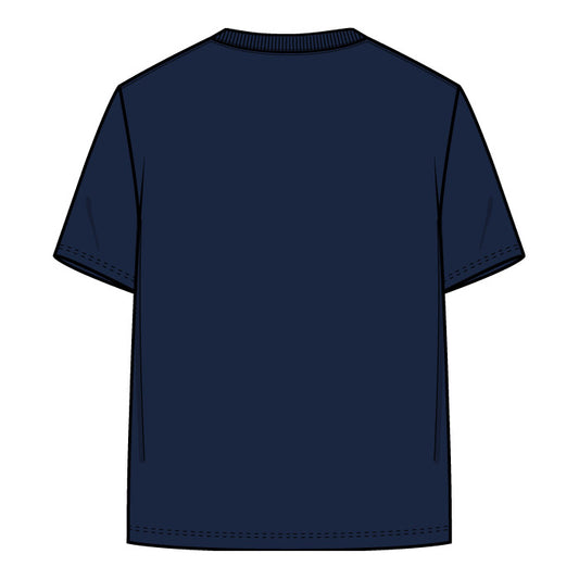 T-Shirt - Nike bleu marine en coton polyester pour garçon, vue de dos, manches courtes, col rond