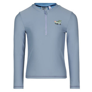 Chandail U.V - Northcoast bleu clair en nylon et spandex, col montant zippé, pour garçon, vue de face.