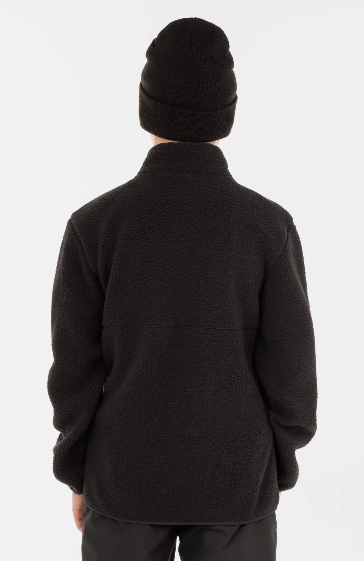 Veste HIGH PILE FZ - O'Neill noire en molleton recyclé à poils longs, col montant, pour garçon, vue de dos