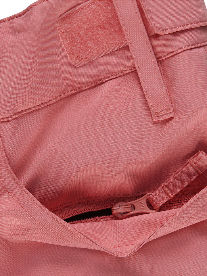 Pantalon de neige Backyard - Roxy détail poche zippée et ceinture ajustable en tissu rose pour fille vue gros plan