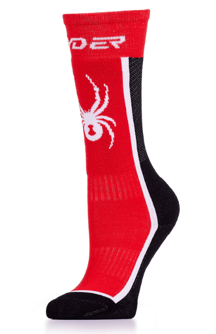 Bas thermal - Spyder rouge et noir avec motif araignée blanc, style sportif, vue de profil sur mannequin.