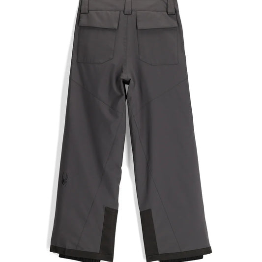 Pantalon de neige Power - Spyder gris foncé avec poches arrière, renforts noirs bas, pour garçon, vue de dos