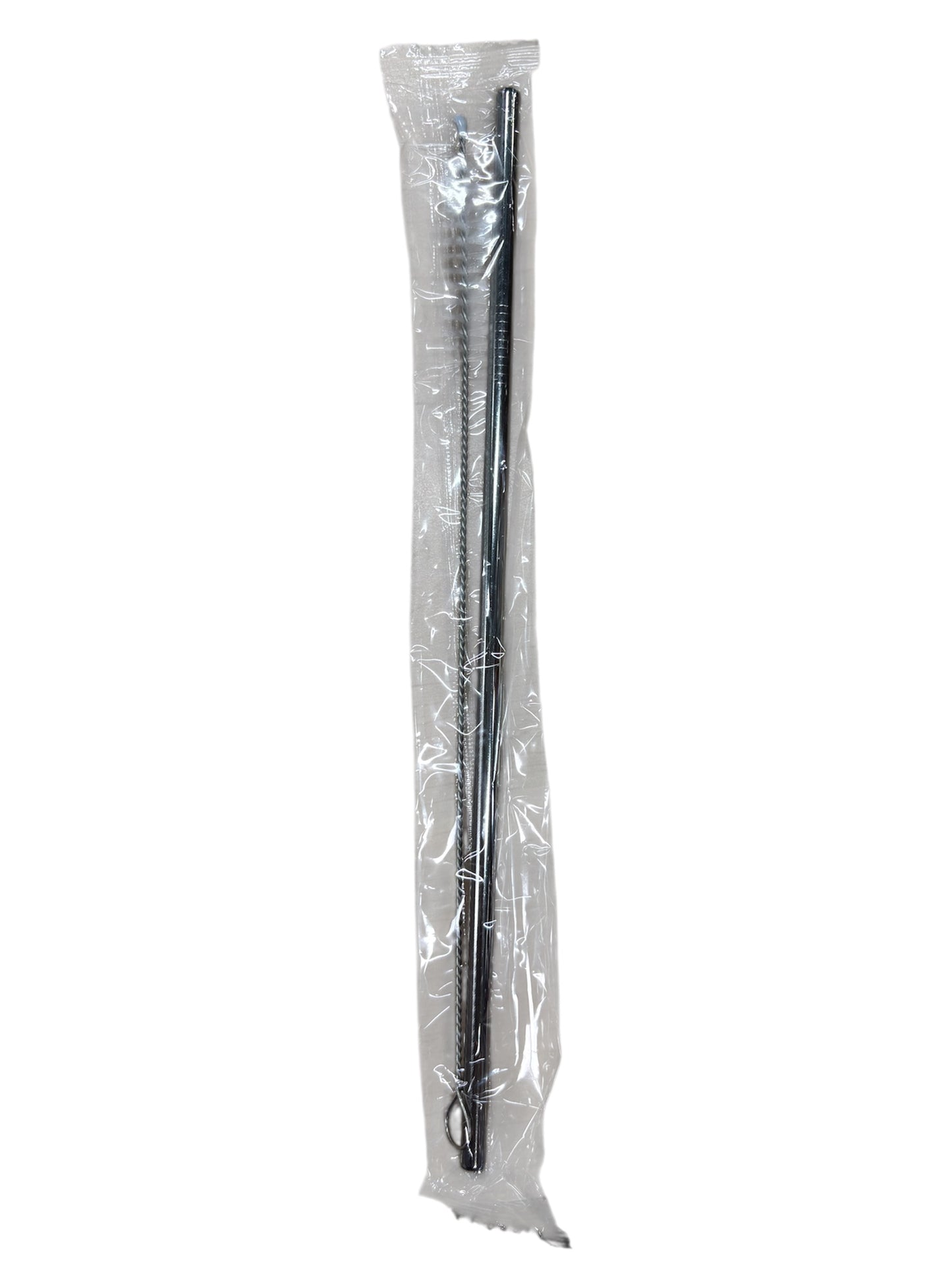 Bouteille isotherme - K-Pop Demon Hunter paille métallique noire avec brosse de nettoyage, vue gros plan emballée