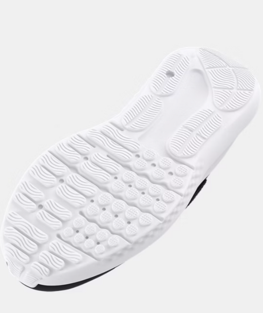 Espadrilles UA Surge 4 AC - Under Armour semelle blanche vue de dessous avec motifs d’adhérence en caoutchouc pour enfant.