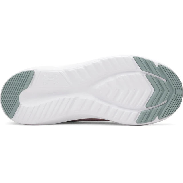Espadrilles UA GGS Pursuit - Under Armour vue de dessous semelle blanche avec détails caoutchouc vert pour fille