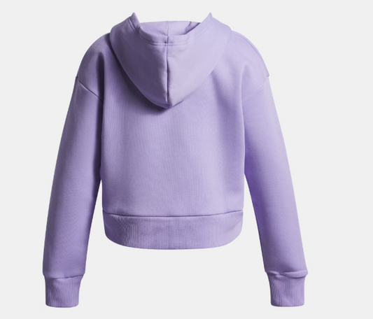 Short girls' hoodie in soft fleece from Under Armour, featuring a cozy hood and stylish design.