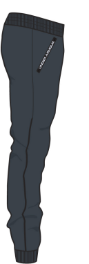 Pantalon - Under Armour bleu marine avec taille et bas de jambes côtelés, style jogging pour garçon, vue de profil gauche.