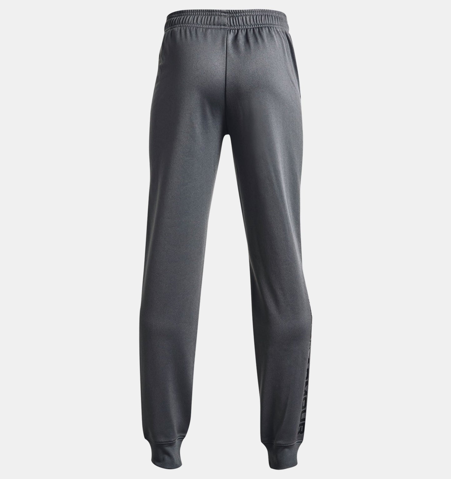 Pantalon Brawler 2.0 - Under Armour gris foncé en tricot, pour garçon, vue de dos avec ceinture élastique et cordon de serrage.