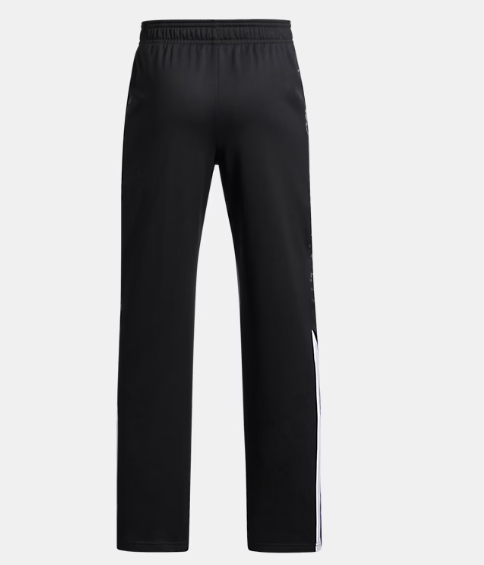 Pantalon UA Brawler Print Fill Tapered - Under Armour noir avec motif gris latéral, taille élastique, garçon, vue de dos