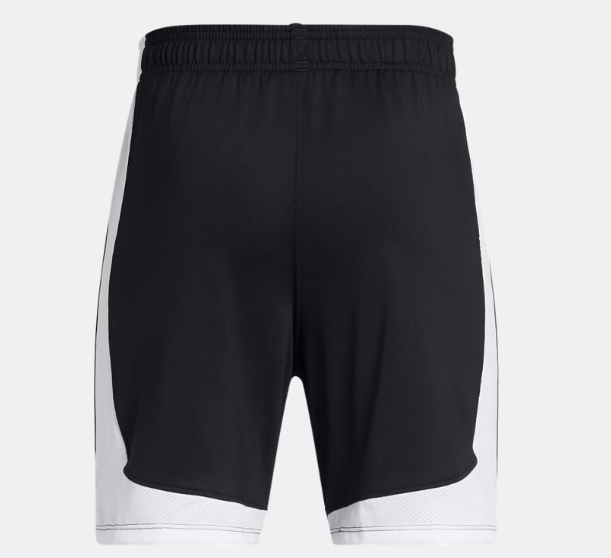 Short - UA Tech™ Vent Under Armour noir et blanc en polyester et elasthane, pour garçon, vue de dos.