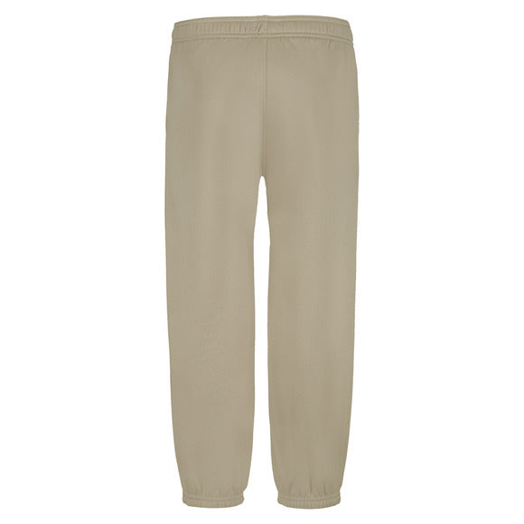 Pantalon - Under Armour beige en tissu doux avec taille et chevilles élastiquées, coupe droite, vue de dos.