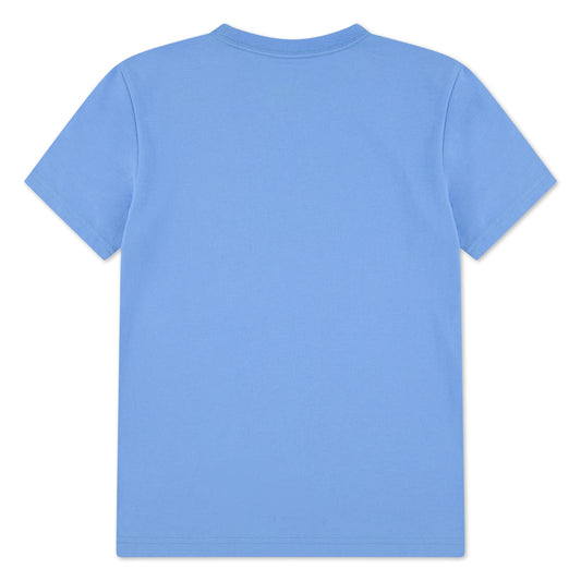 T-Shirt - Jordan bleu ciel en coton pour enfant, vue de dos, manches courtes et col rond classique.