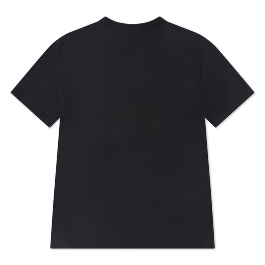 T-Shirt - Jordan noir uni en coton, style basique à manches courtes, vue de dos, pour enfant.