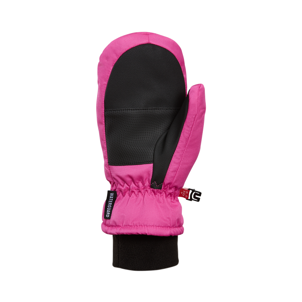 Mitaines d'hiver The Peak - Kombi rose et noir en textile et matière synthétique, vue de dos, modèle enfant.