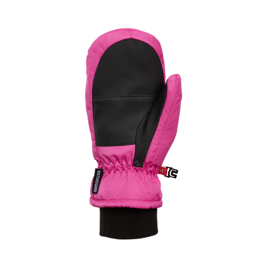 Mitaines d'hiver The Peak - Kombi rose et noir en textile et matière synthétique, vue de dos, modèle enfant.