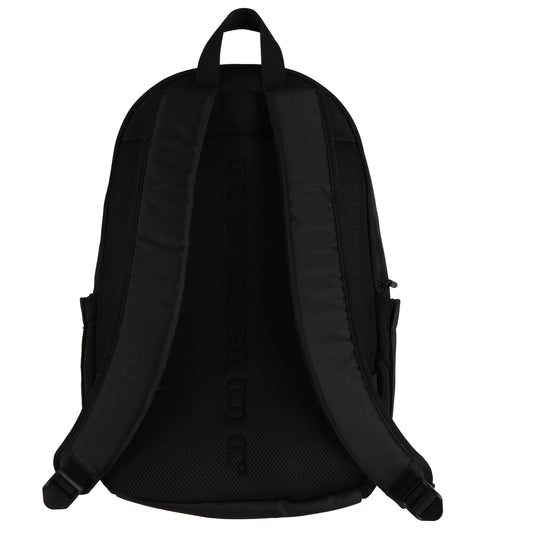 Sac à dos - Jordan noir en tissu durable, vue de dos avec bretelles rembourrées, design moderne, taille adulte, position galerie 2.