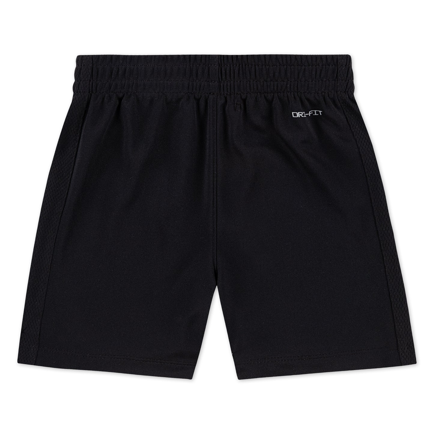 Short - Nike noir en polyester avec taille élastique, détail Dri-FIT, coupe droite, vue de dos.