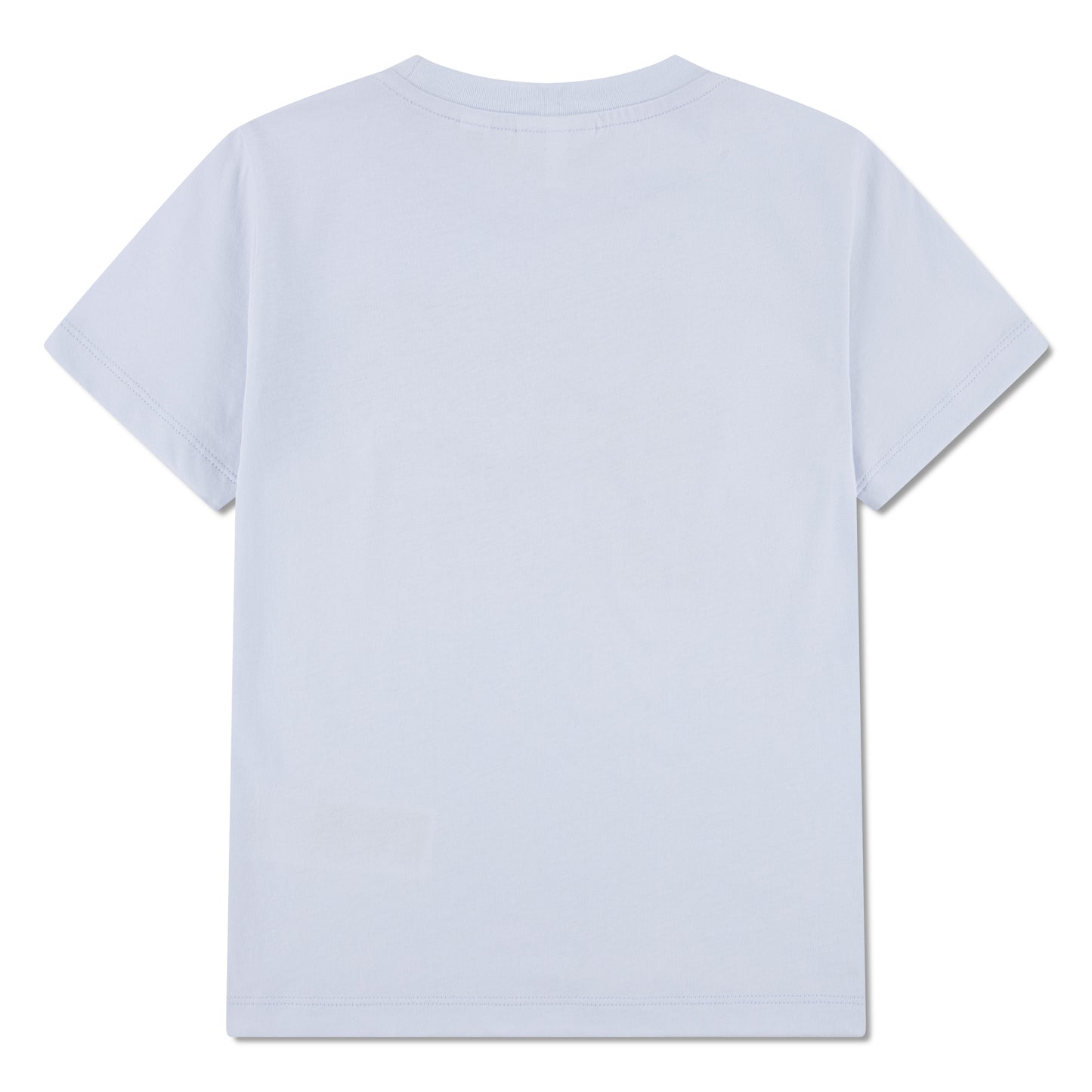 T-Shirt - Lacoste bleu clair en coton 100% pour enfant, vue de dos, manches courtes et col rond classique