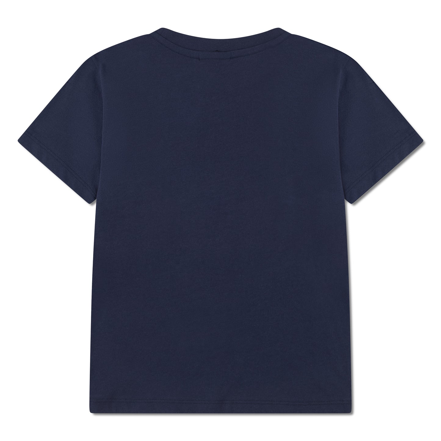 T-Shirt - Lacoste en coton 100% bleu marine, manches courtes, vue de dos, style classique unisexe adulte.