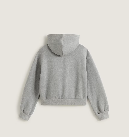 Veste - Vans grise en coton mélangé avec capuche, manches longues, pour garçon, vue de dos