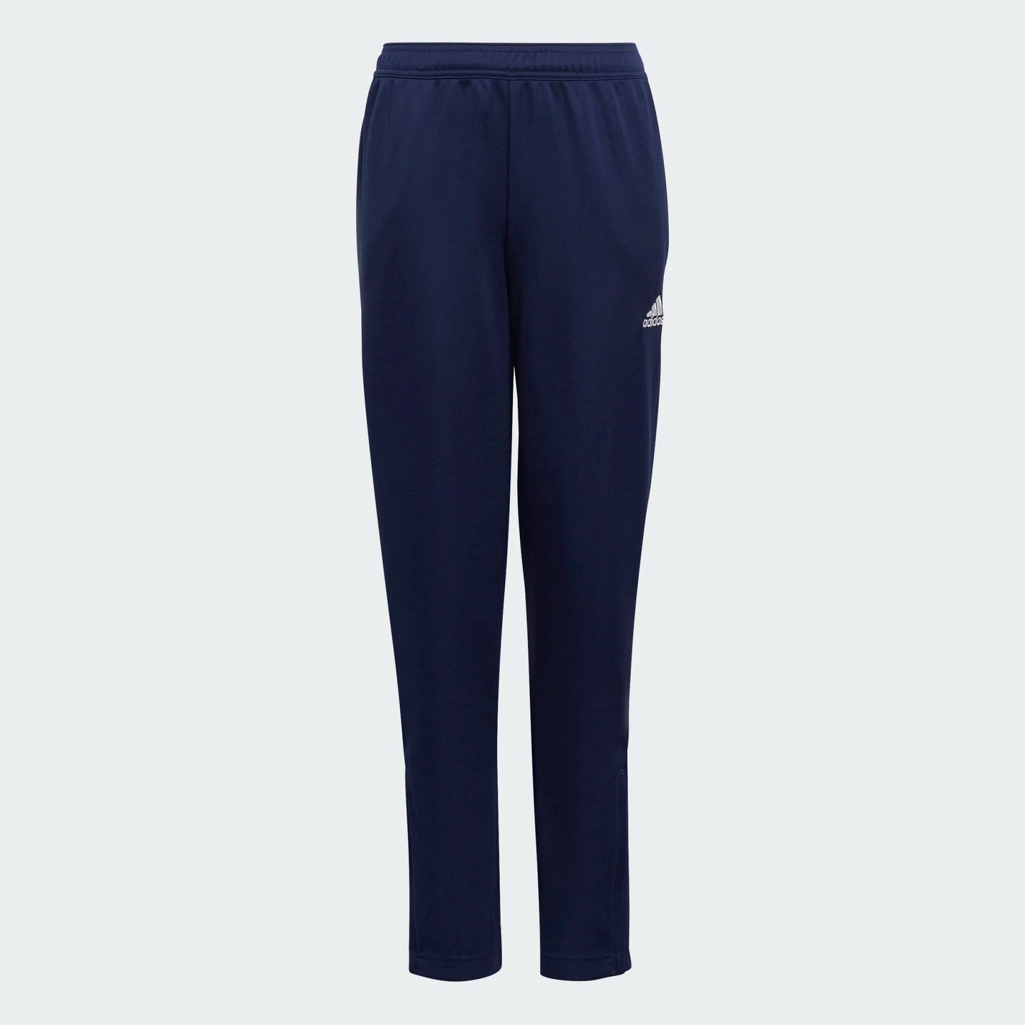 Pantalon - Adidas bleu marine en polyester pour garçon, coupe droite, taille élastique, vue de face isolée