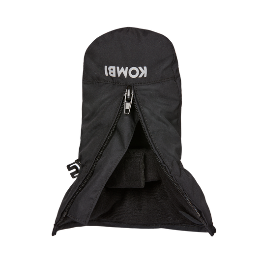 Mitaines d'hiver - Kombi Adorable noires en polyester léger et membrane imperméable, vue intérieure avec fermeture éclair ouverte, enfant