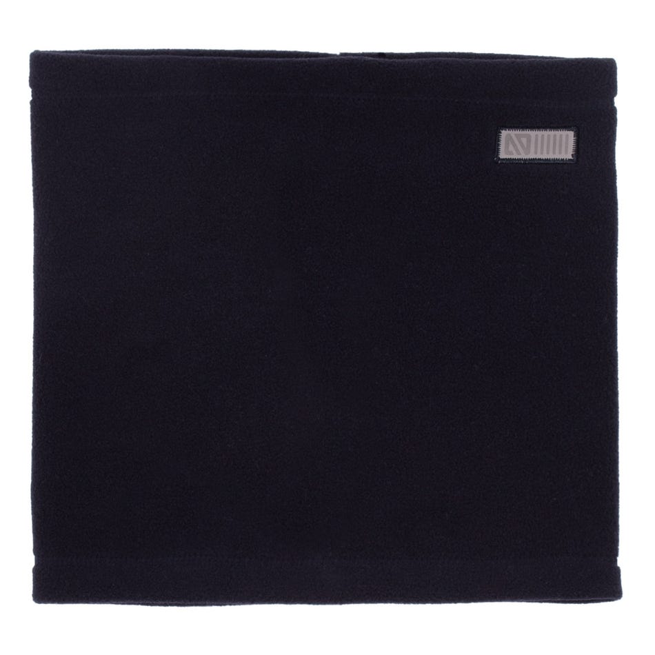 Cache-cou en polar - Nanö noir en tissu polaire doux, style simple, unisexe enfant, vue de face sur fond blanc.