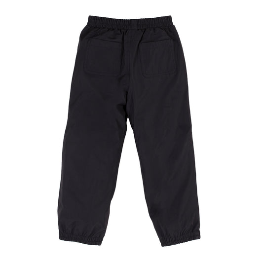 Pantalon dâextĂ©rieur - Nanö noir en nylon avec taille Ă©lastique, vue de dos, pour enfant, dĂ©tail poches et bas ajustĂ©s