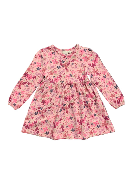 Robe - M.I.D. rose à manches longues avec motifs floraux multicolores pour fille vue de face