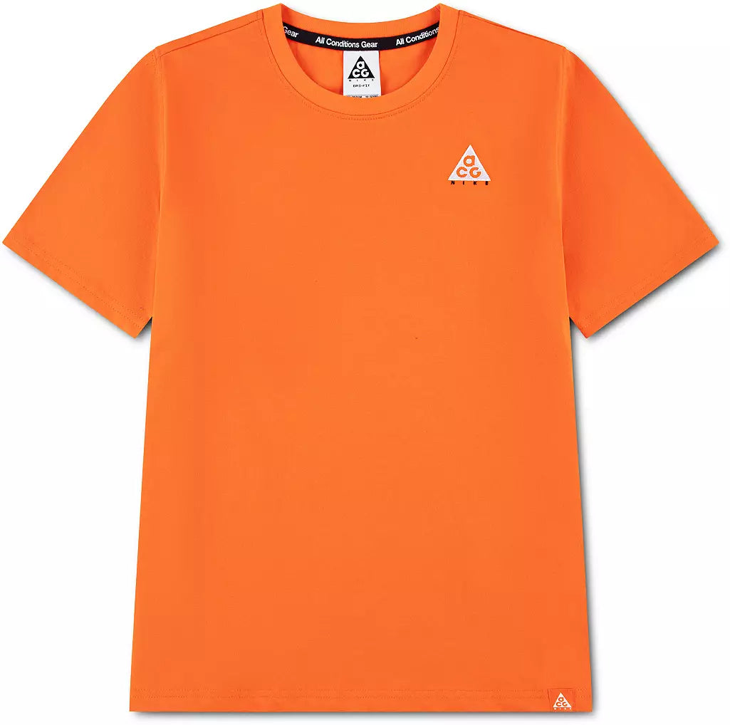 T-Shirt Hbr ACG - Nike orange à manches courtes avec logo ACG blanc vue de face