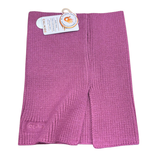 Cache-cou d'hiver - Calikids en tricot rose mauve, modèle chaud pour enfant, vue de face