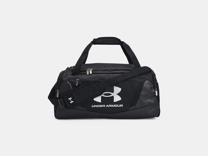 Sac Sport UA Undeniable 5.0 - Under Armour sac noir polyester, avec logo blanc, vue de face, style sport, grande capacité.