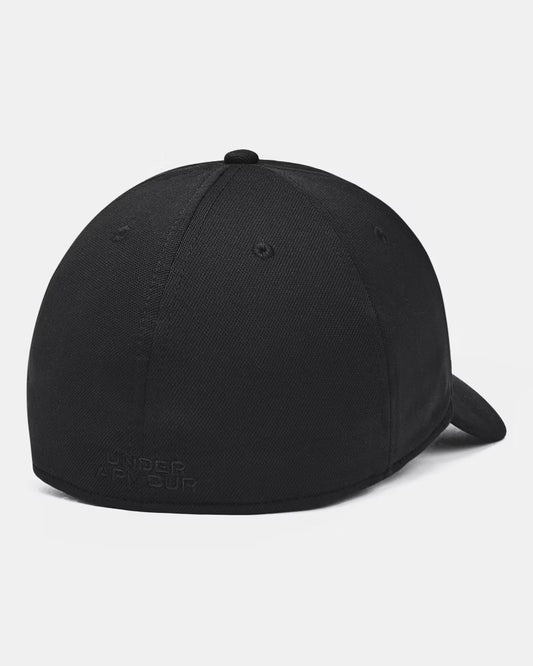 Casquette - UA Blitzing Under Armour noire en tissu polyester, vue de dos mettant en avant le logo ton sur ton embossé.