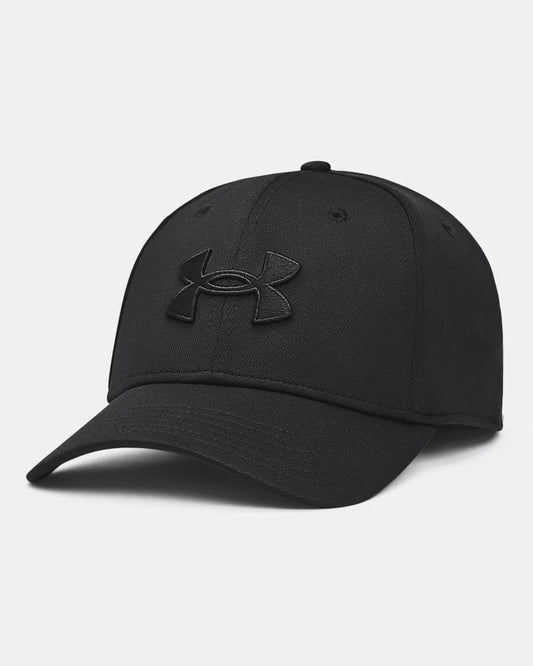 Casquette - UA Blitzing Under Armour noire en tissu, avec logo en relief ton sur ton, vue de trois quarts côté avant.