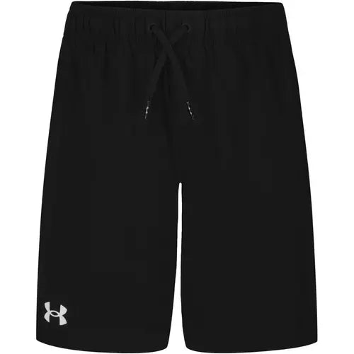 Maillot de bain - Under Armour short noir avec cordon de taille ajustable, logo gris, vue de face, adulte homme.