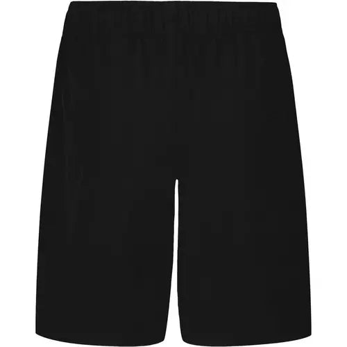 Maillot de bain - Under Armour short noir uni avec taille ajustable à cordon, vue de face, style sport homme adulte.
