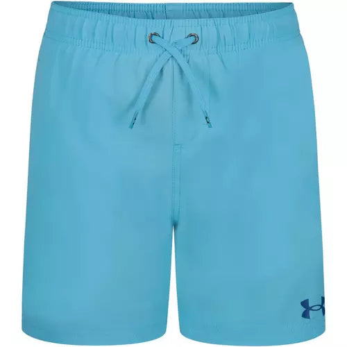Maillot de bain - Under Armour short bleu clair avec taille ajustable par cordon, vue de face, pour enfant garçon.