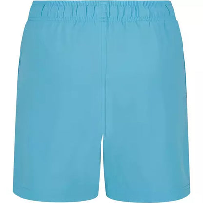 Maillot de bain - Under Armour short bleu clair en tissu léger, taille ajustable avec cordon, vue de face.