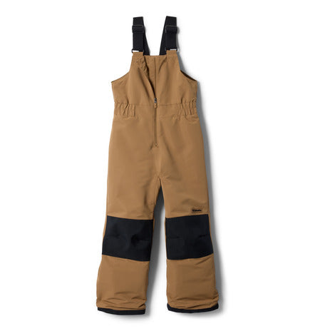 Habit de neige Buga Set - Columbia beige avec renforts noirs au genou, style salopette, pour enfant, vue de face sur fond blanc.